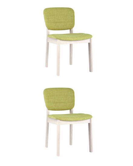 УТ000024029 | Комплект из двух стульев | FROST салатовый обеденный деревянный массив гевеи цвет беленый дуб
