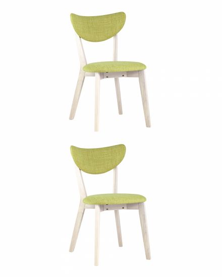 УТ000024027 | Комплект из двух стульев | SVEN салатовый обеденный деревянный массив гевеи цвет беленый дуб