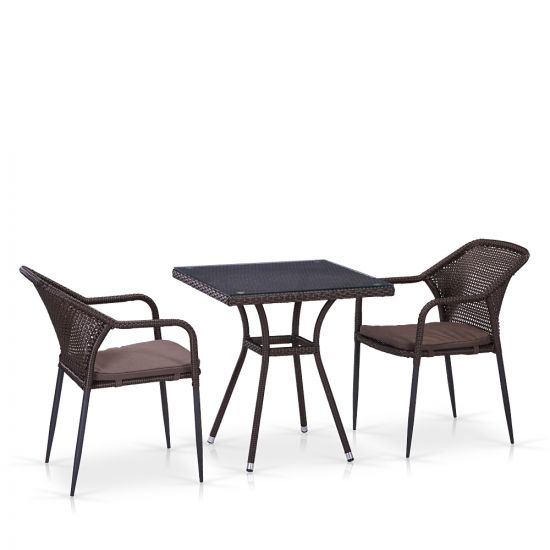 Комплект мебели из иск. ротанга T282BNT-Y35B-W2390 Brown (2+1)