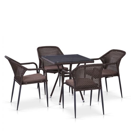 Комплект мебели из иск. ротанга T282BNT-Y35B-W2390 Brown (4+1)