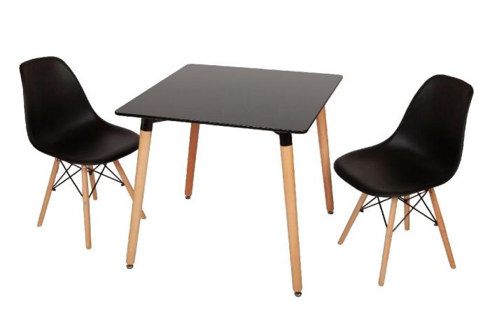 Комплект обеденный (стол и 2 кресла (black)