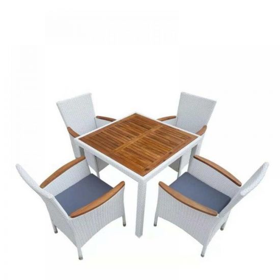 Комплект плетеной мебели AFM-440A 90x90 White (4+1)