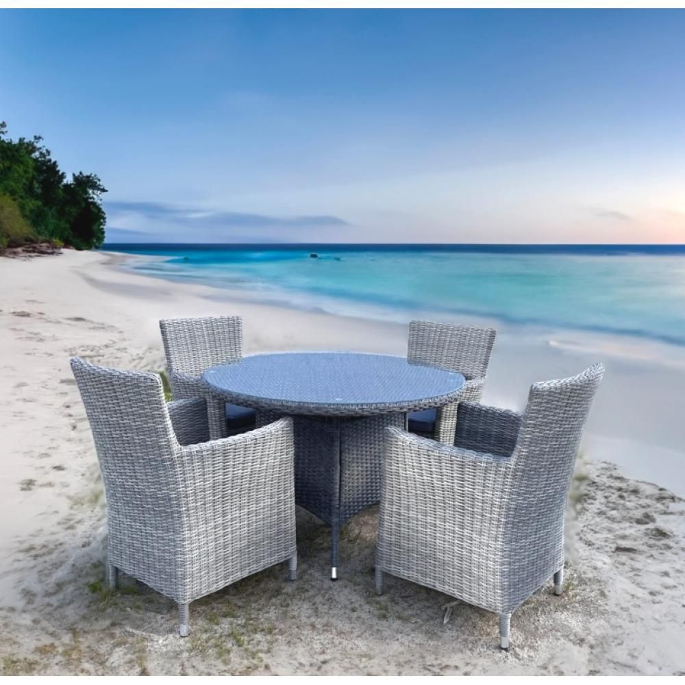 Комплект плетеной мебели AM-395C-T395 Grey (4+1)