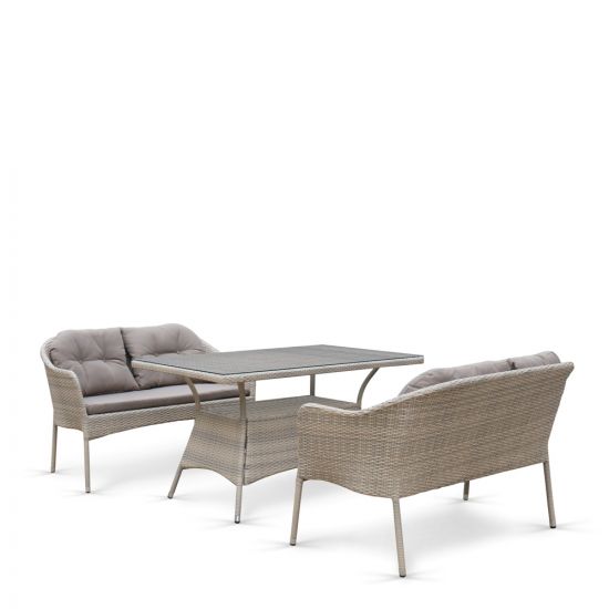 Комплект плетеной мебели с диванами T198C-S54C-W85 Latte