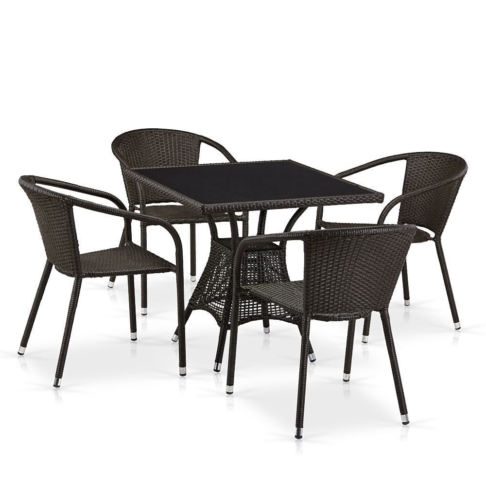 Комплект плетеной мебели T197BT-Y137C-W53 Brown (4+1)