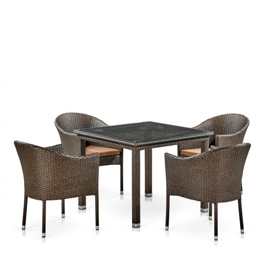 Комплект плетеной мебели T257A-Y350A-W53 Brown 4Pcs
