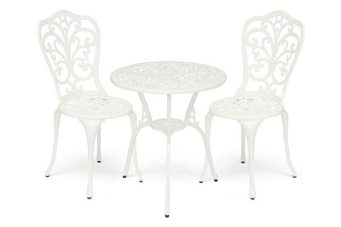 Комплект Secret De Maison Romance (стол +2 стула + 2 подушки) алюминиевый сплав, D60-H67, 53х41х89см, butter white