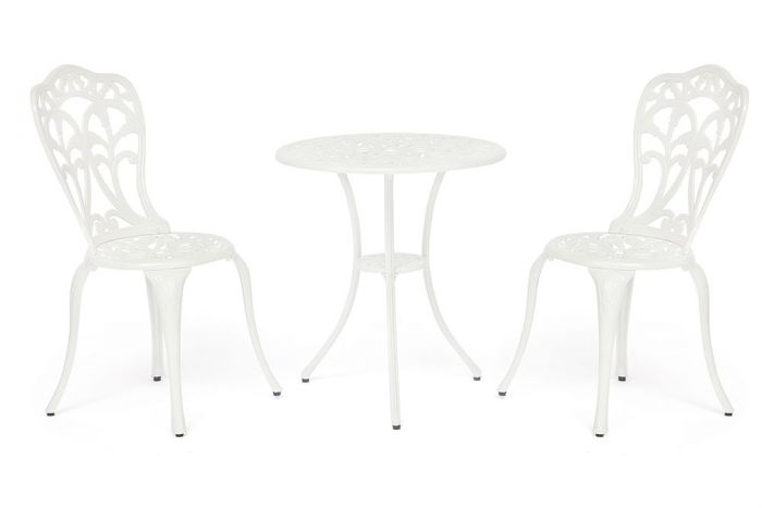 Комплект Secret De Maison Serenade (стол +2 стула) сплав металла-аллюмиий, D60-H67, 51х51х87см, белый-(white