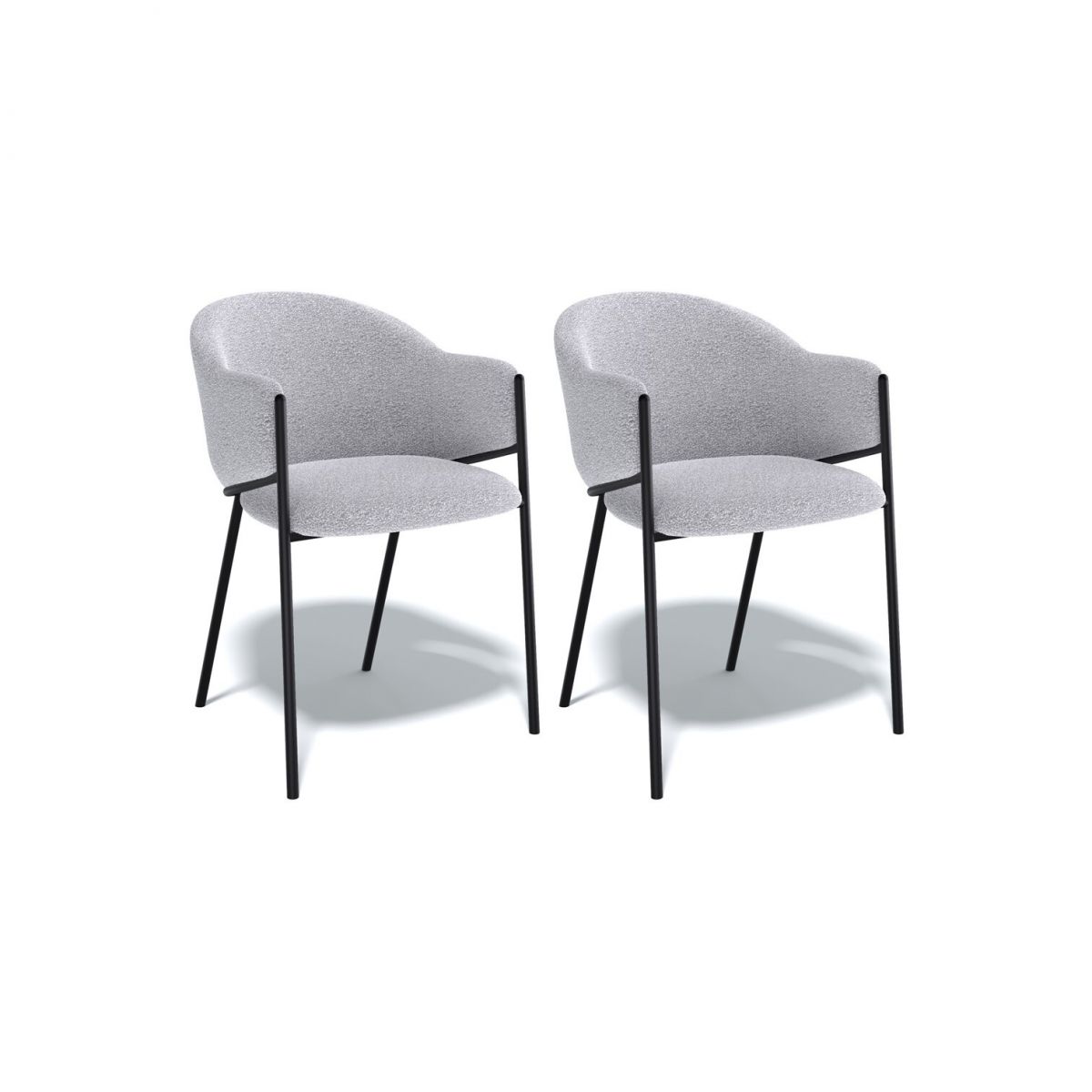 Комплект стульев 2шт KENNER 308SD черный-серебристый