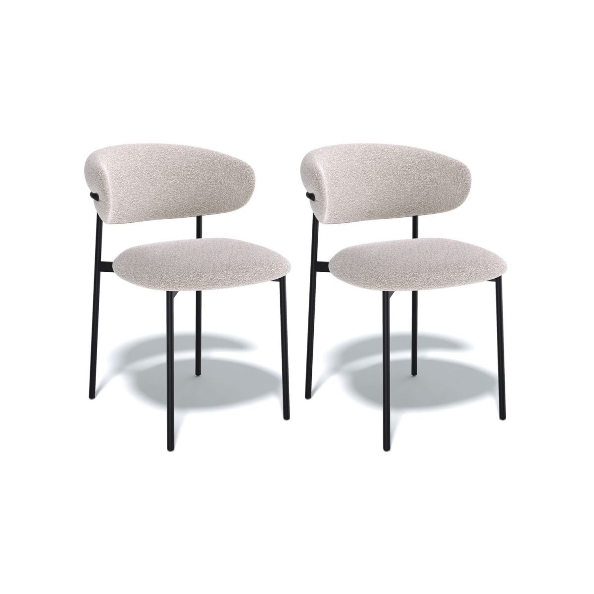 Комплект стульев 2шт KENNER 309SD черный-микробукле бежевый