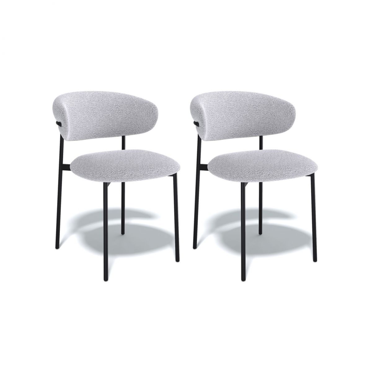 Комплект стульев 2шт KENNER 309SD черный-микробукле серебристый