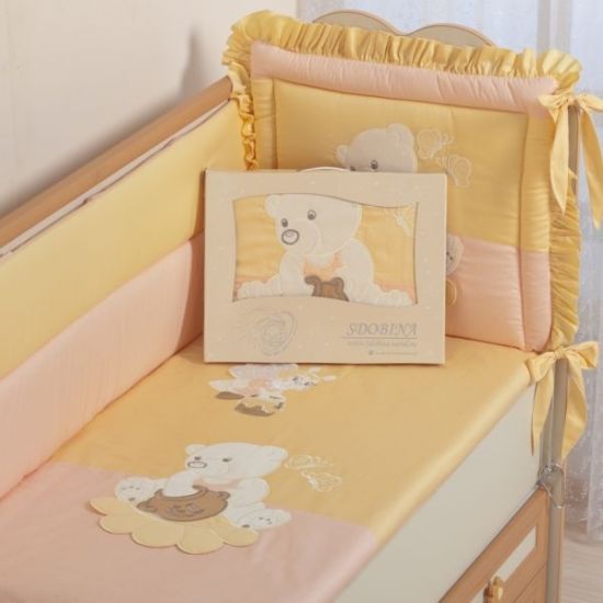 Комплект в кроватку для новорожденного Пасечник 7 пр. С-64 (розовый)