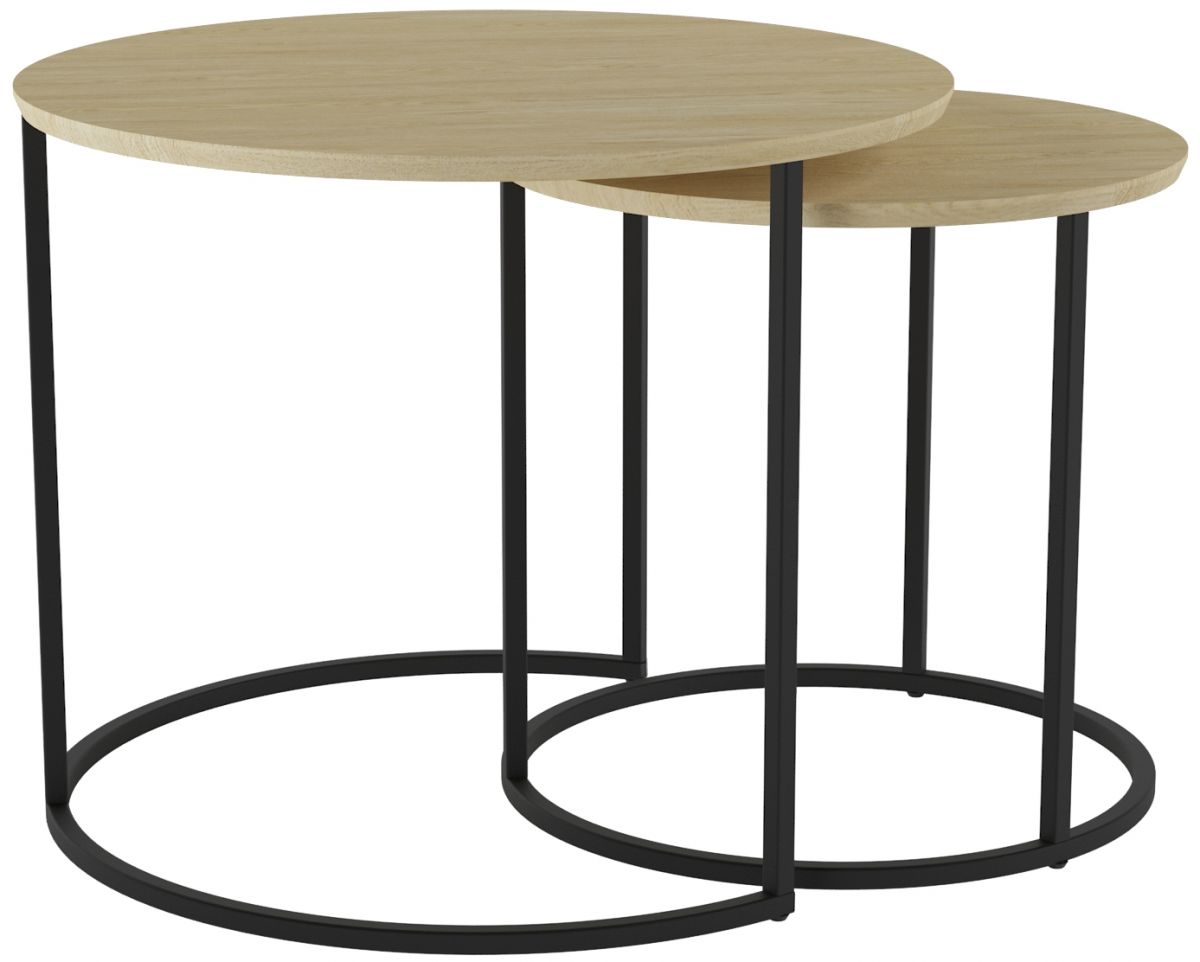 Комплект журнальных столов Калифорния Лесли Дуб янтарный-Черный