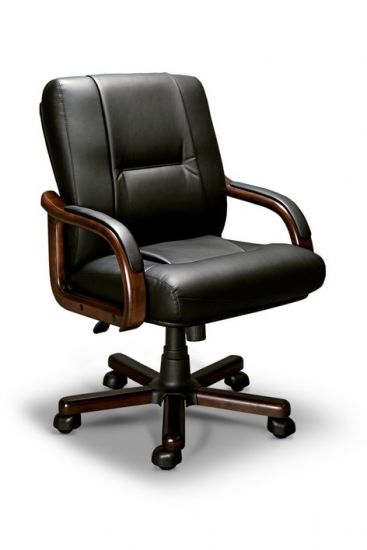Компьютерное кресло Бонн-В LX (орех темный-экокожа Черный)