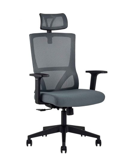 УТ000003908 | Компьютерное кресло | для руководителя TopChairs Local офисное серое обивка сетка ткань крестовина пластик