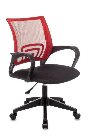 Кресло офисное TopChairs ST-Basic сетка | ткань красный