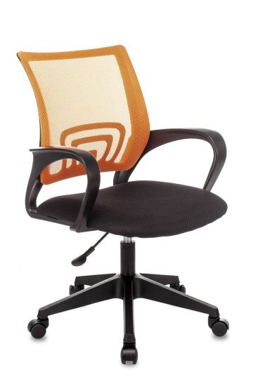 Кресло офисное TopChairs ST-Basic сетка | ткань оранжевый