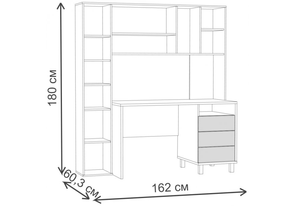 Компьютерный стол Комфорт 12.95 N дуб сонома - темно-серый