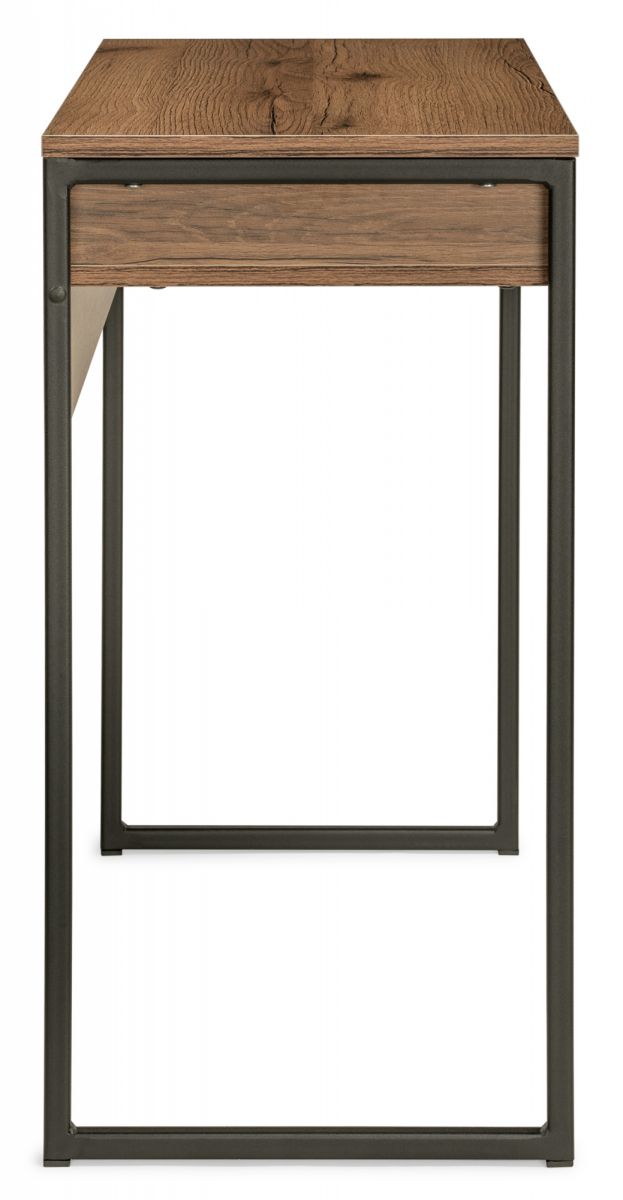 Стол Лео Лофт черный матовый - дуб делано темный