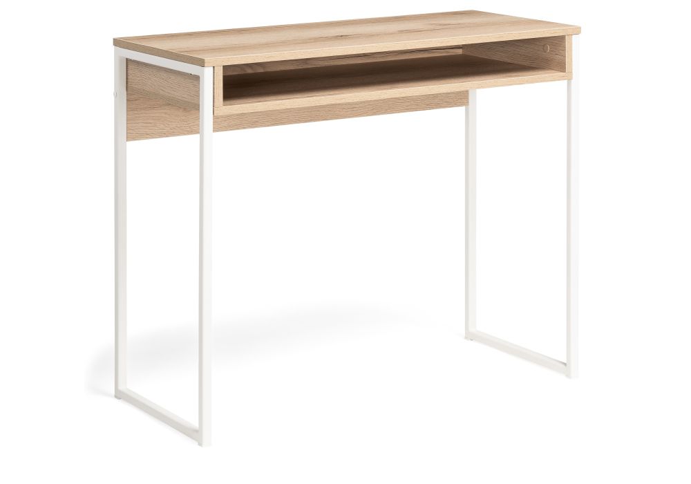 Стол Лео Лофт дуб делано светлый - матовый белый