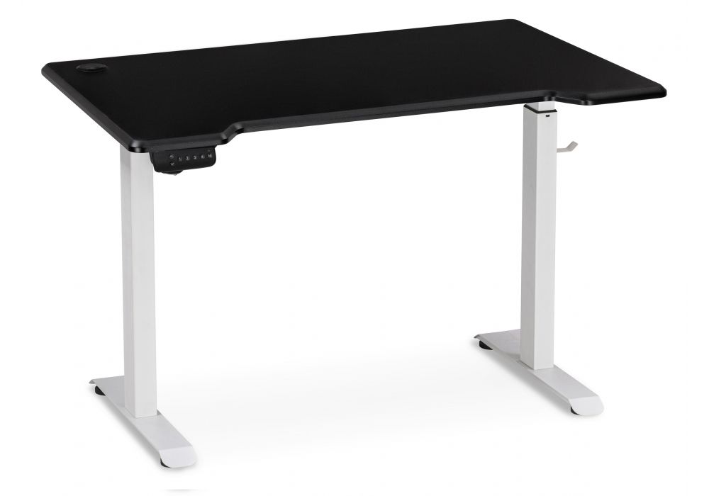 Компьютерный стол Маркос с механизмом подъема 120х75х75 черная шагрень - белый