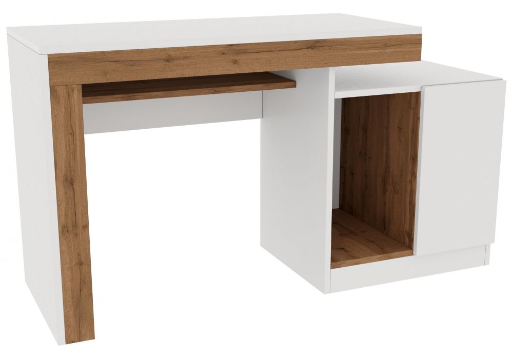 Компьютерный стол Модена белый - дуб вотан