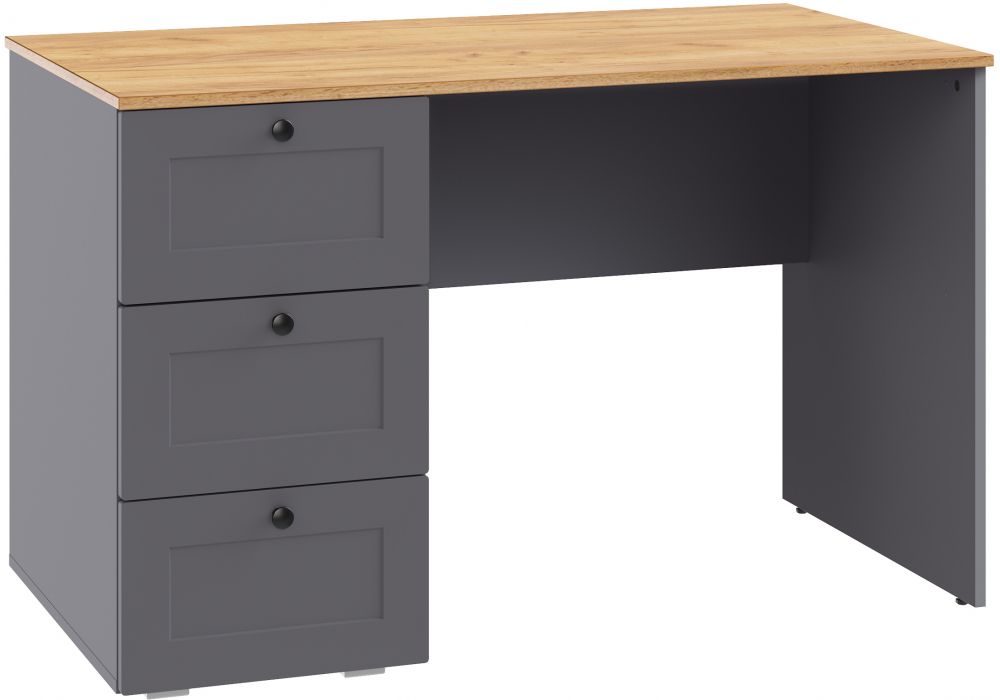 Компьютерный стол Опра серый графит - дуб золотой craft