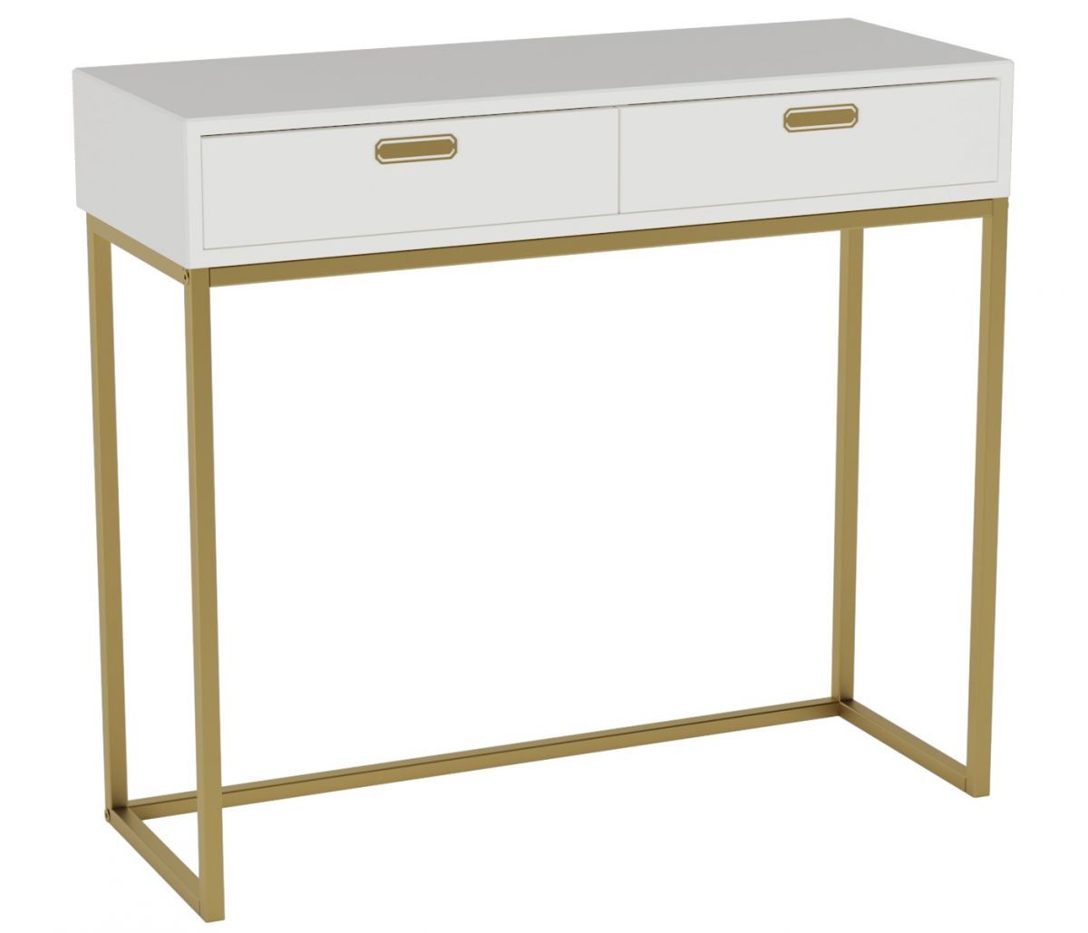 Консоль Калифорния Дрим К02 ясень браш белый-золото PUSH-OPEN