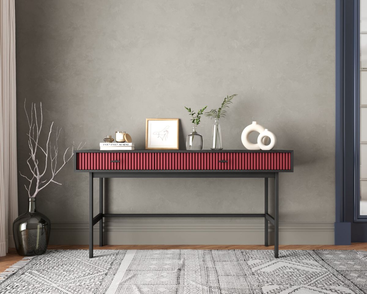 Консоль с двумя ящиками "Emerson" арт EM22-red-L