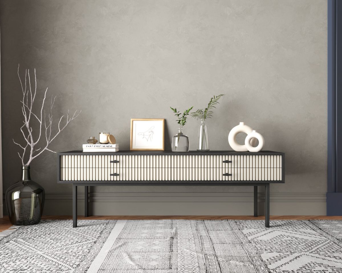 Консоль с двумя ящиками "Emerson" арт EM23-milky-L