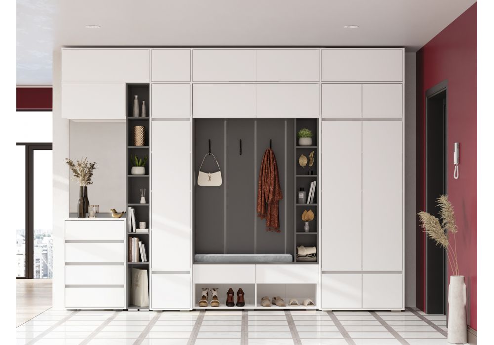 Корпусная мебель Роут белый - графит комплектация 1