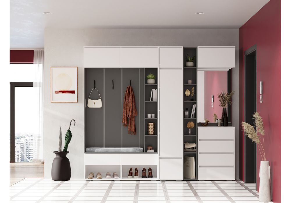 Корпусная мебель Роут белый - графит комплектация 3