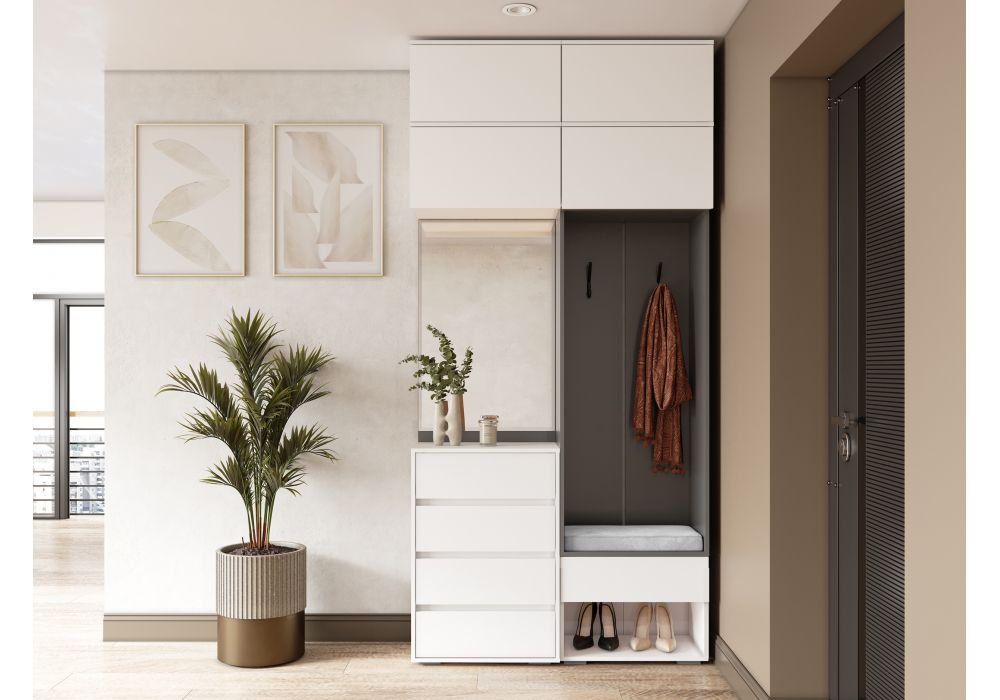 Корпусная мебель Роут белый - графит комплектация 7