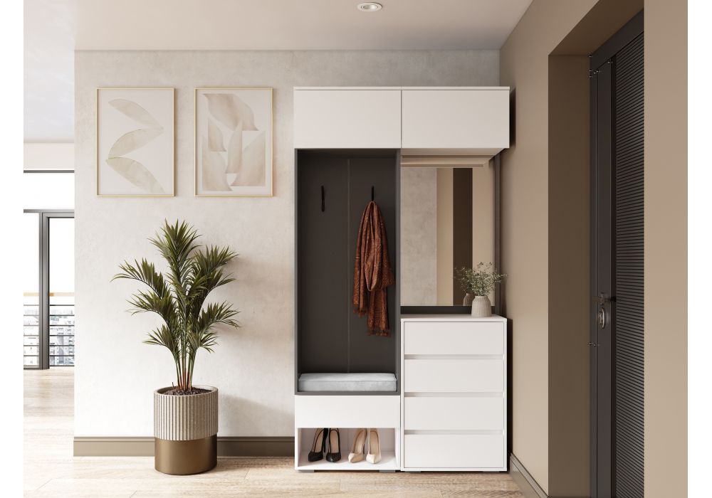 Корпусная мебель Роут белый - графит комплектация 8