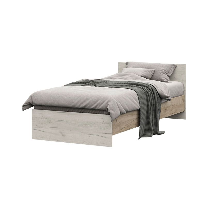 КР 555 Бася ЛДСП кровать 900 дуб крафт серый-дуб крафт белый