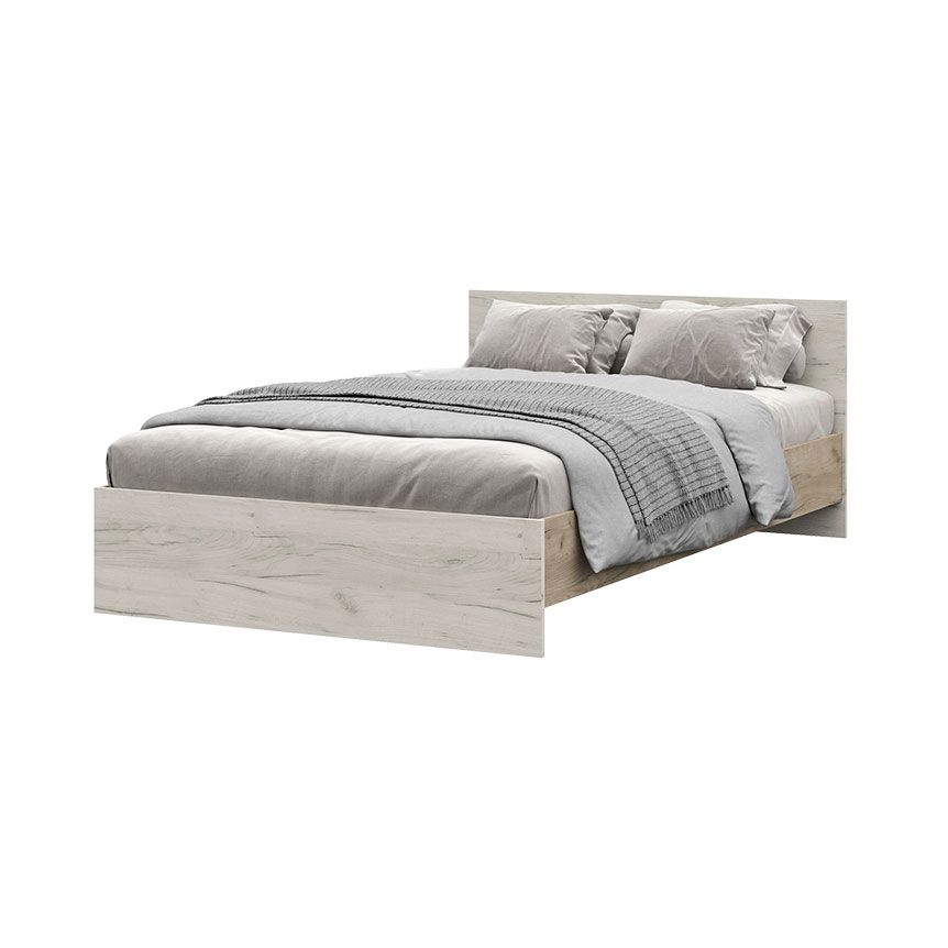 КР 557 Бася ЛДСП кровать 1400 дуб крафт серый-дуб крафт белый