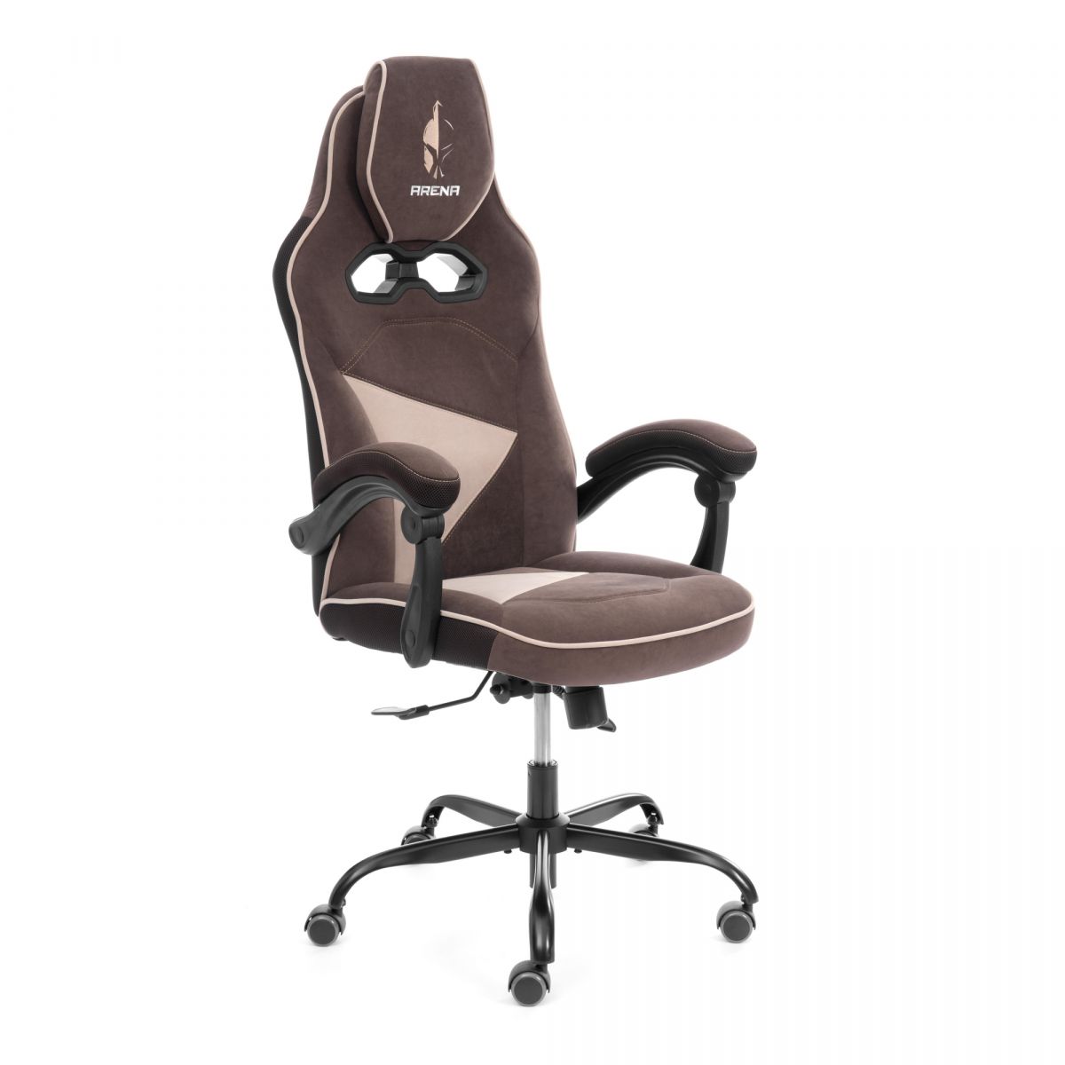 Кресло Arena metalBL велюр, коричневый-бежевый, 6-7