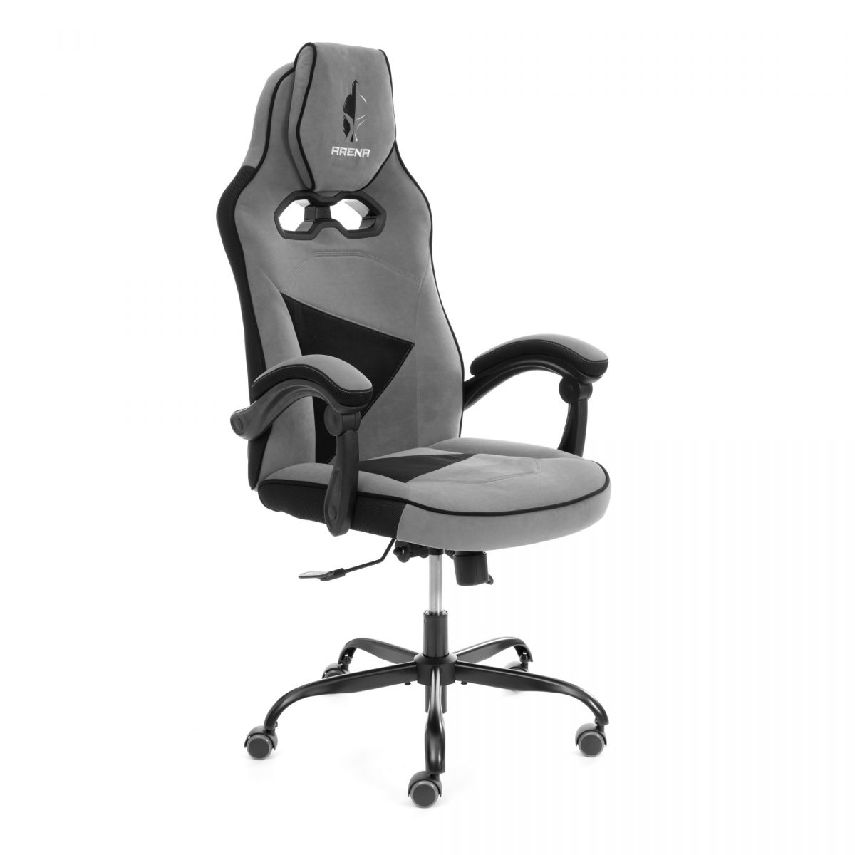 Кресло Arena metalBL велюр, серый-черный, 29-35