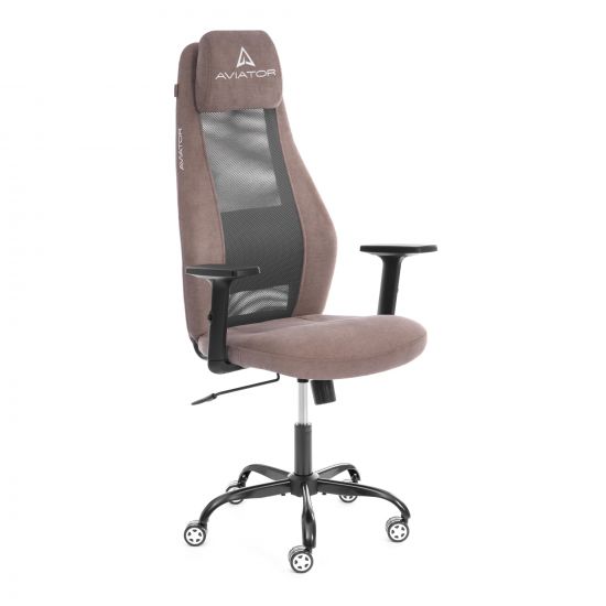 Кресло AVIATOR PLT metalBL ткань, светло - коричневый - серый, KUB 03-W-12