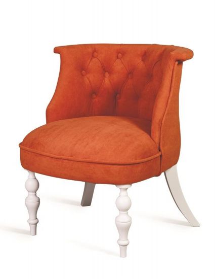 Кресло Бархат (эмаль белая - G08 - морковный)