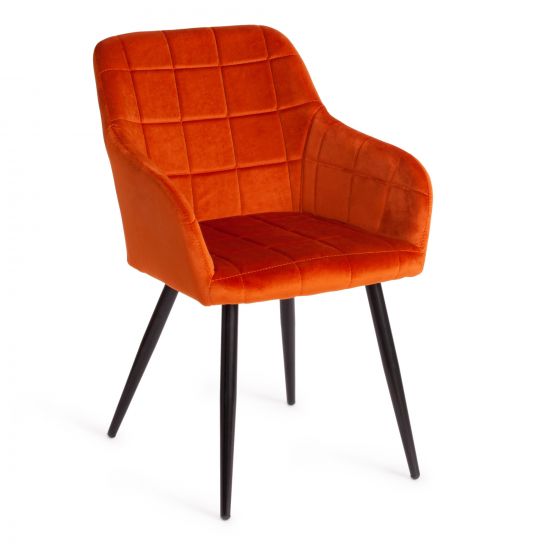Кресло BEATA (mod. 8266) - 1 шт. в упаковке металл-ткань, 56х60х82 см, рыжий-черный, G062-24