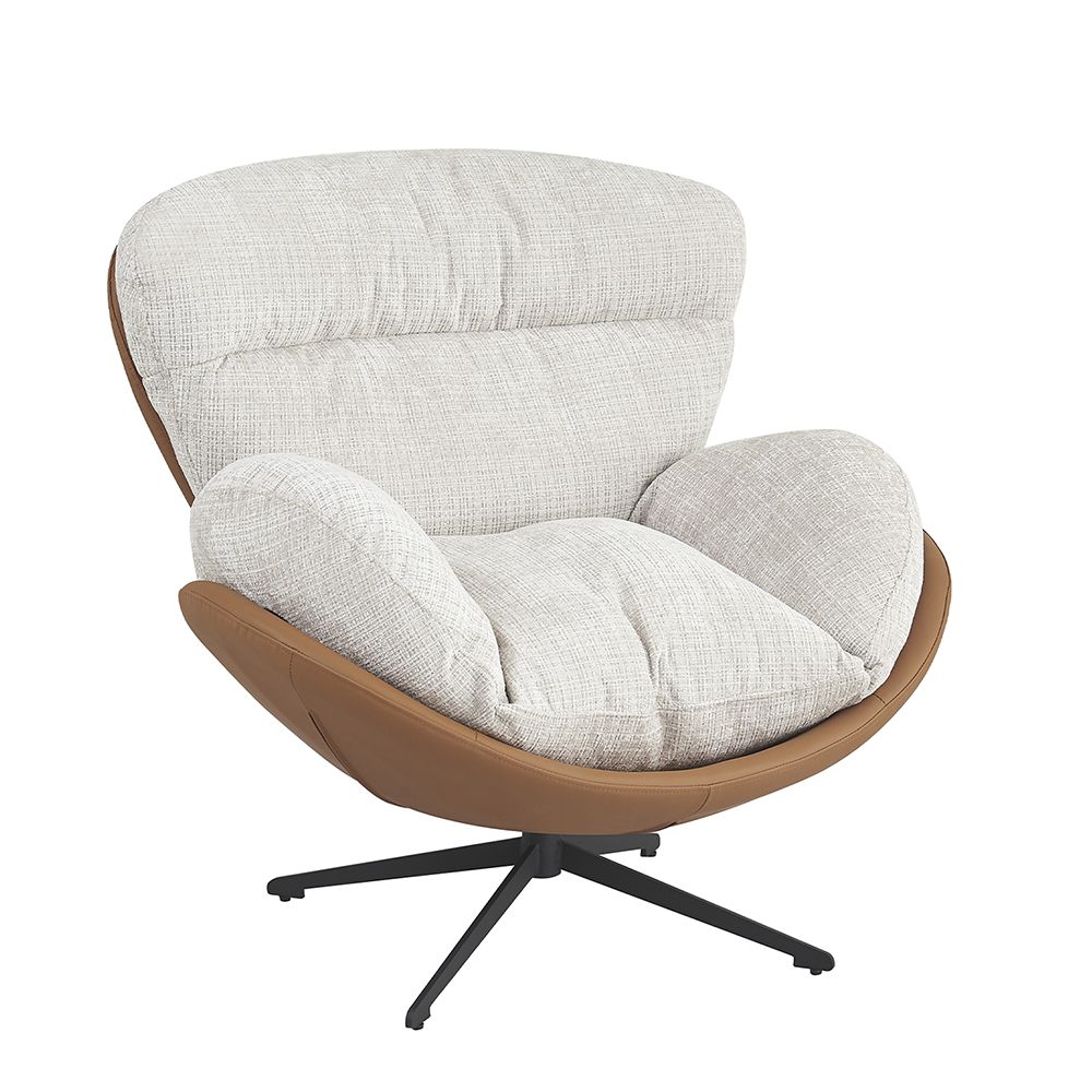 Кресло BLISS оранж-серый, экокожа, шенилл