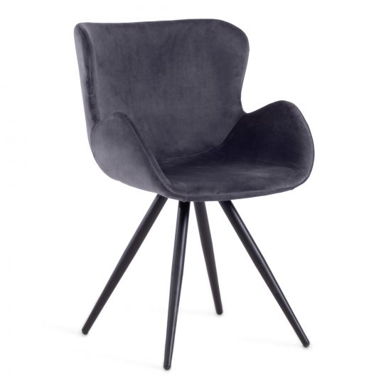 Кресло BOEING ( mod. 9120) - 1 шт. в упаковке металл-вельвет, 42x58x84.5x47см, серый (HLR 21)-черный