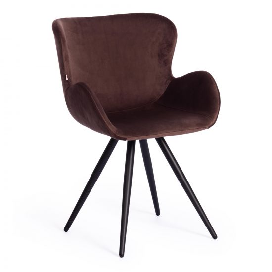 Кресло BOEING ( mod. 9120) металл-вельвет, 42x58x84.5x47см, коричневый (HLR19)-черный