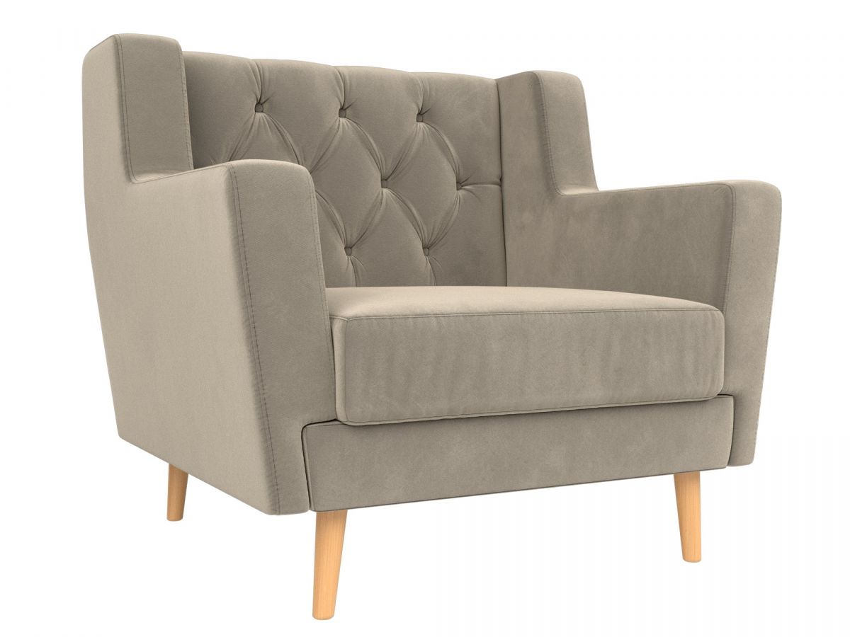 108897 Кресло Брайтон Люкс | микровельвет | бежевый