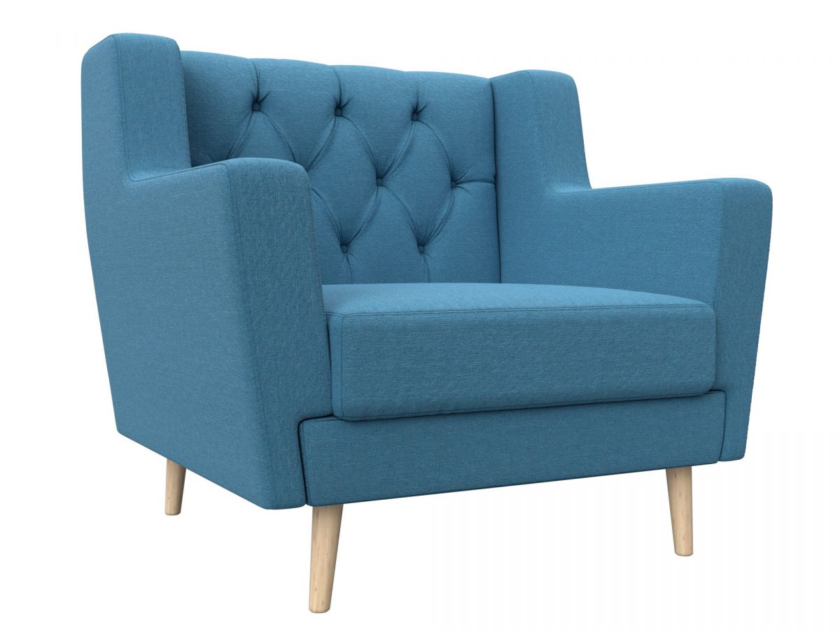 125631 Кресло Брайтон Люкс | рогожка | амур голубой