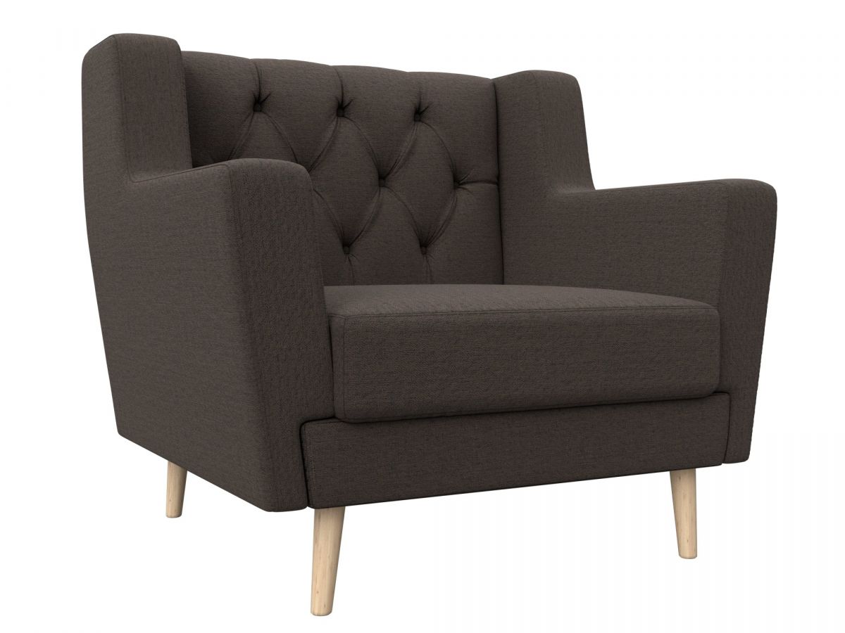 125038 Кресло Брайтон Люкс | рогожка | амур коричневый