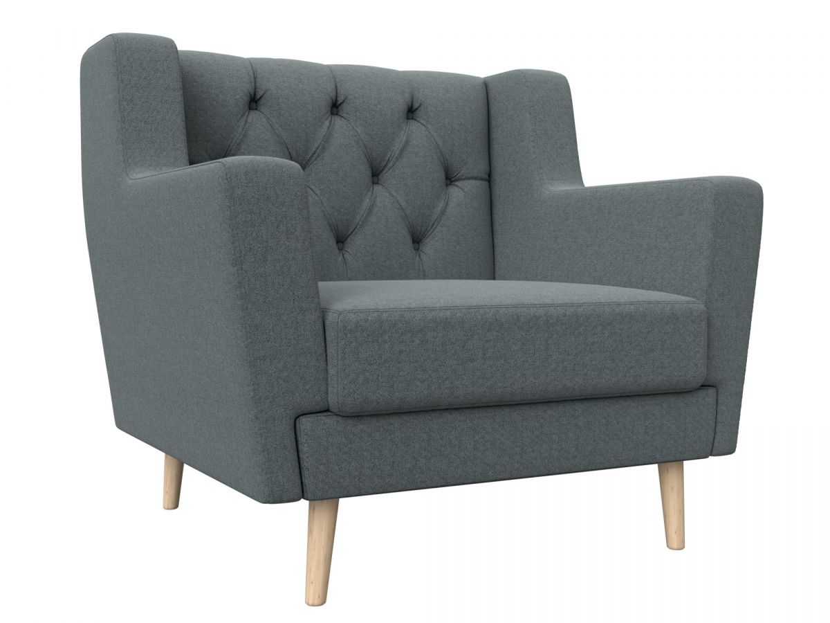 125039 Кресло Брайтон Люкс | рогожка | амур серый