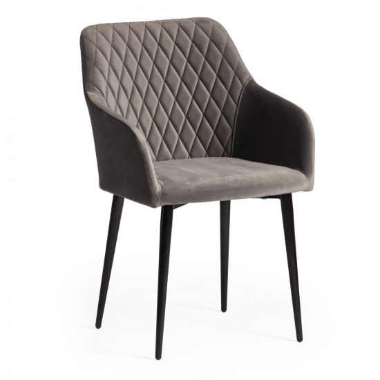 Кресло BREMO (mod. 708) - 1 шт. в упаковке ткань-металл, 58х55х83 см, высота до сиденья 48 см, серый barkhat 26-черный