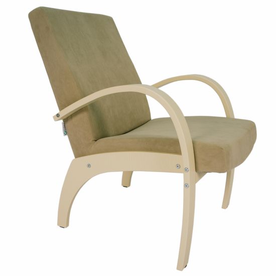 Кресло для отдыха Денди шпон, Ткань ультра санд, каркас дуб шампань шпон